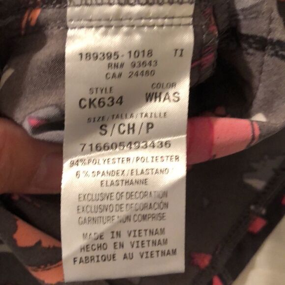 Infinity S Charcoal Gray Neon Pastel Paintbrush Strokes Stretch Scrub Top - Picture 13 of 15